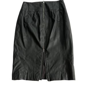 Express Faux Leather Pencil Skirt with Back Full Zipper Matte Black Size 0 Zero